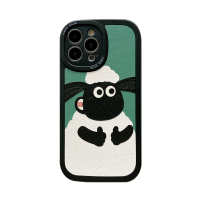 绿底点赞小羊肖恩 iPhone13 绿色可爱小羊适用iPhone12苹果13pro max/11手机壳xs卡通xr硅胶8