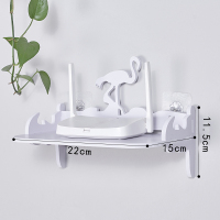 丹顶鹤小号(22X15) 免打孔电视背景墙上机顶盒置物架支架路由器收纳盒投影仪壁挂隔板