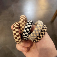 1号款(5条装) 5条装皮筋头绳简约黑白棋盘格绑头发扎马尾发圈女发绳千鸟格头饰