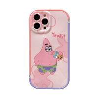 粉紫边框 喝奶茶派大星 iPhone13 日系情侣卡通适用iPhone12/13promax苹果11手机壳xs可爱xr防