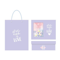 紫色 25*20*10. 单个礼盒+礼袋+拉菲草+灯串 礼物盒子女生版生日礼袋ins风礼盒包装盒高档精致伴手礼空盒高端