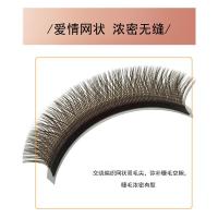 Y型睫毛爱情网编织yy焦糖色C翘嫁接睫毛自动一秒磁性开花