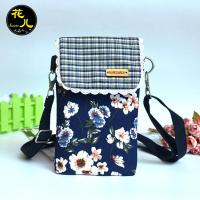 MA-茉莉蓝色 特价布艺手机包女挂脖手机袋帆布淑女零钱包卡包苹果6p斜背斜挎包