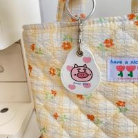 原创门禁卡套|团团猪 原创设计|歪嘴小熊小区门禁卡套圆形水滴门卡保护套团团猪钥匙扣