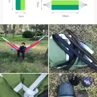 单人儿童款 蚊帐防侧翻吊床户外吊床降落伞布吊床尼龙自动吊床绑带秋千吊椅 o