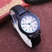 黑带-白面 潮流防水电子儿童手表男孩初中小学生青少年表韩版休闲皮带石英表