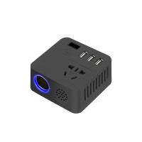 魔方普通黑色 220V 12V 车载逆变器通用12v24v转220v多功能充电器插座汽车货车电源转换器