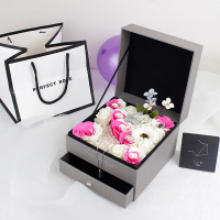 天秤座星座花 玫瑰花花束香皂花仿真花束妇女节生日礼物女生假花包装送女友闺蜜