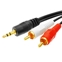 音频线一分二3.5mm转双莲花手机台式机电脑耳机接音响功放音箱线AUX转换线低音炮连接线1分2rca插头