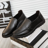 黑色 39 牛筋底男士商务休闲鞋老人中年软底单鞋中老年白色皮鞋爸爸鞋