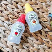 新标 2个装便当酱料瓶 25ML 迷你便携酱料瓶便当用日系沙拉酱番茄酱分装瓶子塑料调味料挤酱瓶