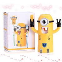 小黄人牙刷架单眼 卡通牙刷架机器猫可爱挤牙膏神器儿童全自动牙膏置物架套装按压器