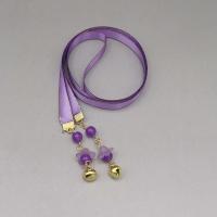 紫色1对 儿童古风编发绳汉服古装马尾辫辫发带扎头飘带超仙气带铃铛女孩款