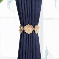 B款-驼色1个 窗帘绑带绑绳一对装可爱创意束带扎花磁铁窗帘扣对吸系带绑扣挂饰