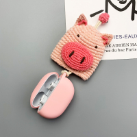 [魔音Beats Studio Buds]粉色+小猪毛线套 Beats StudioBuds蓝牙耳机保护套冬天适用于魔音