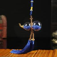 蓝色流苏 常规包装 汽车葫芦挂件车内饰品摆件装饰吊饰后视镜车载高档水晶葫芦保平安