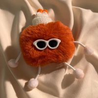 毛绒 橙色帽子小人 潮壳精品屋 ins秋冬毛绒墨镜AirPods Pro保护套苹果无线蓝牙耳机AirPods1/2代