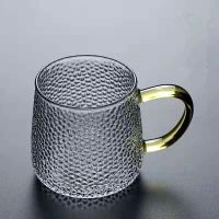 贵妃杯1个(320ml) 耐高温玻璃杯马克杯咖啡杯子男女学生情侣奶茶杯带盖勺花茶水杯