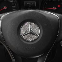 白色 奔驰 小 汽车车标 方向盘镶钻车标贴标 个性钻标 专车专用个性钻贴方向盘