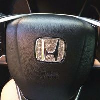 本田方向盘车标钻[留言车型] 专用于本田方向盘标车标贴镶钻雅阁思域思铂睿锋范飞度改装饰车贴