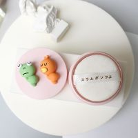 粉丑鸭萌蛙 散粉盒子空盒带粉扑diy散粉分装盒便携胡椒粉分装盒迷你送分装勺