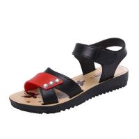 黑红色 40(偏小一码) 2021款夏季妈妈凉鞋软底女士凉鞋中老年妈妈鞋防滑舒适凉鞋女