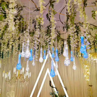 海星灯(暖光) 长2米(10头) 婚庆吊顶水晶灯婚礼舞台装饰吊灯海蜇海星星串灯发光亚克力挂饰品