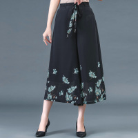 1号色 XL 建议100斤以内 妈妈裤夏季阔腿裤雪纺宽松大码裙裤中年女装中老年夏装九分裤子薄