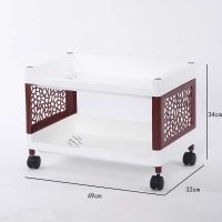 咖啡色(出口品质) (35*32)小两层 置物架落地多层卫生间厨房客厅卧室收纳储物架浴室塑料可移动架子