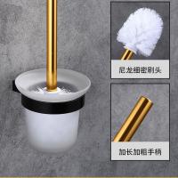 黑金马桶刷 标准款 欧式黑金太空铝毛巾架免打孔浴巾架卫生间置物架壁挂浴室挂件套装