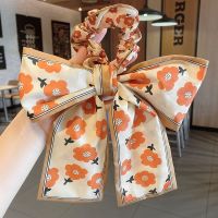 6#咖边花朵+大肠发圈 秋冬薄款蝴蝶结大肠发圈丝带扎头发绳头饰皮筋丝巾发带女绑发头绳