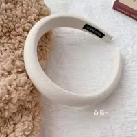 纯白色 海绵外带显脸小高颅顶发箍发卡洗脸头箍复古毛绒宽边秋冬头饰发卡
