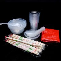 常规10人份(18套) 一次性餐具套装碗筷杯餐具家用宴席婚庆餐具套装