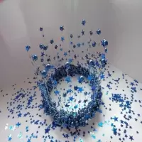 蓝色 玩偶版套装 材料包 非成品 王俊凯无边界演唱会同款蓝色珍珠皇冠成人礼王冠小王子星星头饰品