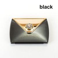 神秘黑色 镶施华洛水晶折叠随身化妆镜高档便携小镜子圣诞节礼物