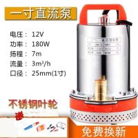 12V1寸塑料叶轮2.5米电缆线 12V24V小型电瓶抽水机48V60V家用电动车直流潜水泵农用浇灌水泵72