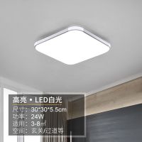 银色新苹果 30*30高亮白光24W led吸顶灯现代简约客厅灯饰长方形超亮家用大厅房间卧室灯具大全