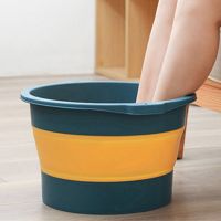 折叠足浴盆[厂家]一年质保+挂钩 [无盆]30包(艾草老姜藏红花随机* 可折叠泡脚桶按摩洗脚桶便携式家用足浴盆加厚加