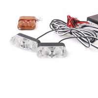 红蓝 一拖四手控3灯 汽车有线遥控12V一拖四16\24LED超高亮汽车中网灯夹子型加爆闪灯