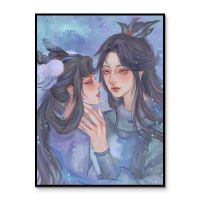 111527 20x25厘米画布+料笔(无内框) 王者荣耀手游插画白鹤梁神女大乔 diy数字油画手工填色油彩画挂画