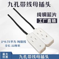 9孔母插头 10只 监控母插头带线母插头二脚母插头220V电源插头9孔母插头三孔母插