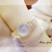 金色 品牌BS手表女士 钻高档防水绚丽女款表 满钻时尚奢华韩版学生手表