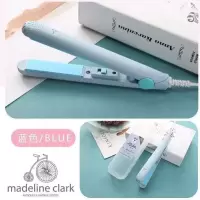 蓝色 送收纳盒 迷你卷发棒两用直发器学生宿舍小功率夹板便携式刘海内扣卷发蓬松