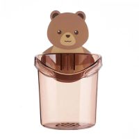 +厚款//棕色1个装 厂家直销[急货]亏本冲量抢 贴墙小熊牙刷架卫生间置物架壁挂沥水卡通墙上收纳杯滤水简易简