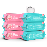 6大包 [10包x80抽]婴儿新生儿湿巾纸带盖便携整箱纸巾小包成人无酒精
