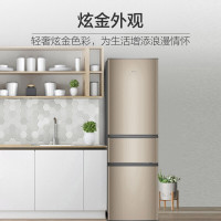 [24h闪发]海尔(Haier) BCD-216STPT 216升三门冰箱 中门软冷冻三门三温区 低音节能直冷小冰箱