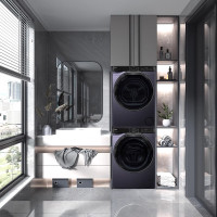 [99大促]Haier/海尔XQG100-BLDE557B+GA100-S557B洗烘套装双擎热泵烘干机