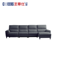 芝华仕:N-TPU10506M皮质曲尺沙发,极致灰(惠州重庆仓发货)