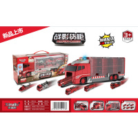 战影货柜车配6只合金小车玩具