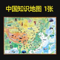 [无痕发货]中国 知识版 1张 少儿地图2021版中国地图世界地图儿童知识地图贴图小学生地理墙贴